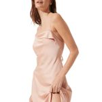 ASTR The Label Slip Midi Dress Women's Small Pink Blush Satin Cowl Strappy NWT Photo 1