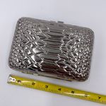 NEW MMS Design Studio Hard Shell Silver Metallic Clutch Mini Purse Chain Strap Photo 6