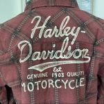 Harley Davidson Harley-Davidson Women's Plaid Shirt Size Petite Large Photo 8
