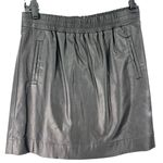 Loft  Ann Taylor S Faux Leather Mini Skirt Black Short Elastic Waist Minimalist Photo 7