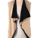 Robert Rodriguez  Silk Open Front Waterfall Cardigan Sweater Size 2 Black & Tan Photo 0
