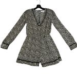 Avec Les Filles Black White Polka Dot Long Sleeve Romper XS Photo 1
