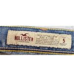 Hollister  Women's Denim Jean Mini Skirt Distressed Frayed Hem Retro Size 5 Photo 2