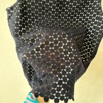 Karl Lagerfeld  Navy Blue White Eyelet Tank Top Blouse Size 6 Photo 2