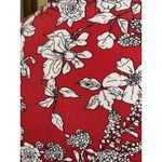 Liz Claiborne Career Med Liquid Jersey Top Red Floral Stretch Beach Resort Vacay Photo 5