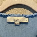 Loft Ann Taylor Women’s Petite Ruffle Button Mixed Media Top PM Petite Medium Photo 3