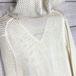 Roxy NWT After Beach Break Crochet Hooded Sweater Off White Size Large Photo 8