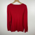 Talbots NWT  Womens Cable Knit Sweater Sz 2X Red Pullover‎ Christmas Holiday Prep Photo 4