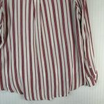 BP B.P. White Red Stripes Viscose Button Up Shirt Junior Size Large Nautical Prep Photo 5
