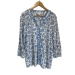 J. Jill Cotton Tencel Modal Soft Touch Knit Top Long Sleeve Sz M Tall Blue Size M Photo 1