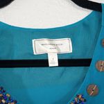 Moulinette Soeurs x Anthropologie Blue Island Nightfall Beaded Silk Dress Size 2 Photo 2