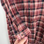Free People Eight Days a Week Shirt Dress Women's M Red Black Plaid Button-Front Photo 3