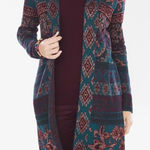 Chico's Chico’s Metallic Floral Tapestry Jacquard Open Front Duster Cardigan Small / 0 Photo 0