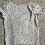 Brandy Melville  Floral V-Neck Top Gina Pink Ruched Photo 1