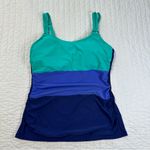 Croft & Barrow  Aqua and Blue Top Swimsuit With Adjustable Straps in Size 10D Photo 1