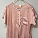 Talbots intimates vintage silk sleep dress nightgown pink size M-L front pocket Photo 1