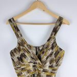 Burberry NEW Silk Pleated Tank Top Blouse V-neck Dark Mustard Size 10 Photo 1