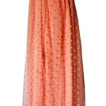 Metro  Wear Coral Polka Dot Tulle Midi Skirt Size Large Photo 1