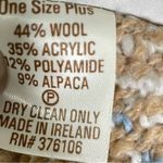 Boyne Valley Weavers Poncho Cape Sweater Ireland Made Fringed Alpaca Plaid‎ OS Tan Size undefined Photo 7