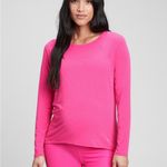 Gap Active Breathe Maternity Women's Bright Pink Long Sleeve Top Sz L Photo 1