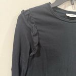 Mango  Black Long Sleeve Top Size Medium EUC Photo 4