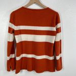 Neiman Marcus 100% Cashmere Sweater Womens L (Fits S) Burnt Orange White Stripe Size L Photo 3