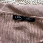 Priceless Stylish Ribbed Tan Knit Short Sleeve Top Photo 2