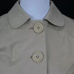 New York & Co Khaki Cotton Button Flared Cropped Blazer Photo 2