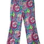 Island Republic Crop Pants Casual Mid Rise Pink Blue Paisley Women’s Size 10 Photo 5