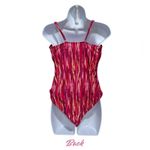 Pink and Yellow One Piece Swimsuit with Textured Halter Top NWOT Size XL Photo 1