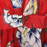 Liberty Love Red Floral Sheer Kimono Swim Cover-Up Photo 2