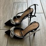 Billini Black Heels with Rhinestone Bow Size 8 Photo 5