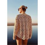 Free People Free Peoole Until Sundown Crochet Shacket Shirt Small Gin Fizz Pink NWOT Photo 5