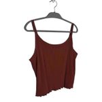 Old Navy Womens Burnt Orange Ribbed Scoop Neck Cotton Blend Fitted Crop Top XXL Photo 2