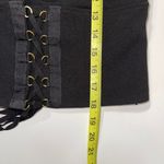 EXPRESS Black Lace Up Front Fitted Cropped Top Photo 8