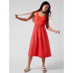Athleta Baja Linen Midi Dress Size Medium Coral Pink Racerback Photo 2