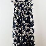 Urban Outfitters Positano Daisy Tie-Shoulder Floral Midi Dress Black White L Photo 7