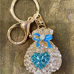 Source Unknown  Gold and Blue Crystal Keychain Photo 3