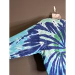 Tommy Hilfiger Sweatshirt Womens Medium Blue Green Tie Dye TOMMY Logo Crewneck Photo 5