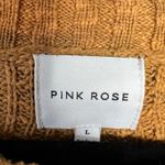 Pink Rose  Striped Pocket Sweater Size L Boxy Relaxed Knit Crewneck Mustard Photo 1