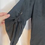 Chico's Black Snap Button Front Roll Cuff Back Cinch Casual Shirt Size 1-Small Photo 4