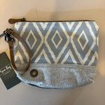 NEW Myra Bag Western Coastal Cowgirl Boho Top Zip Diamond Fur Canvas Wristlet Blue Photo 0