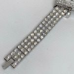 Suzanne Somerset women silver tone crystals watch white dial size 6.5” running Photo 4