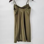Bebe  Mini Dress Women S Green Satin Cowl Neck Cami Adjustable Spaghetti Strap Photo 10