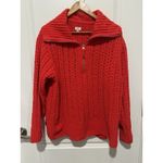 Aerie  Cable Car Quarter Zip Sweater Holiday Red Size Small MSRP $69.95 Photo 2