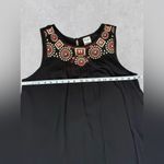 Wrangler  Black Sleeveless Embroidered Boho Dress | Size L Photo 3