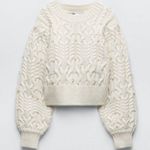 ZARA Cable Knit Pearl Sweater Photo 0