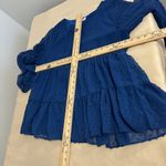 Kojooin Babydoll Top Womens Large Blue Pullover Balloon Sleeve Flowy Boho Hippie Photo 6