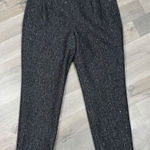 J.Crew  Martie Herringbone Tweed Wool Sequin Crop Pants Trousers Black 10 Photo 0