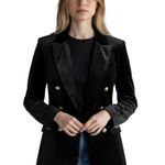Rachel Zoe  Medium Blazer Jacket Black Velvet Double Breasted Dark Academia 868 Photo 0